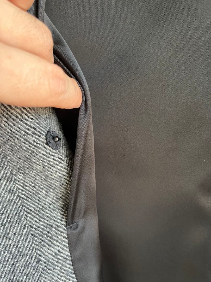 新品★KAZUYUKI KUMAGA　へリンボンツイード スタンドカラーコート