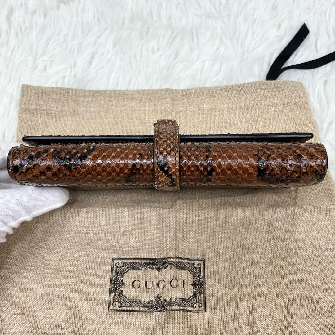 希少 美品 グッチ チェーンウォレット パイソン ジャッキー1961 保存袋付属