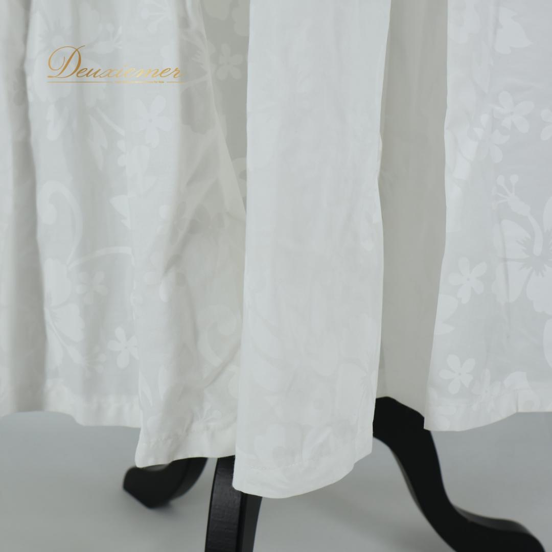 フラダンス衣装】ホワイト Paondor ワンピース ドレス ハイビスカス柄