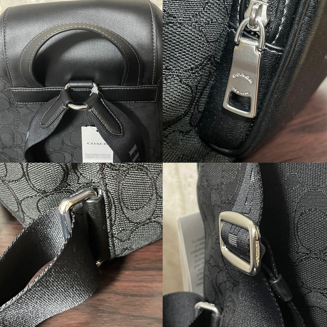 早い者勝ち！訳あり新品 COACH バックパック シグネチャー柄 ブラック