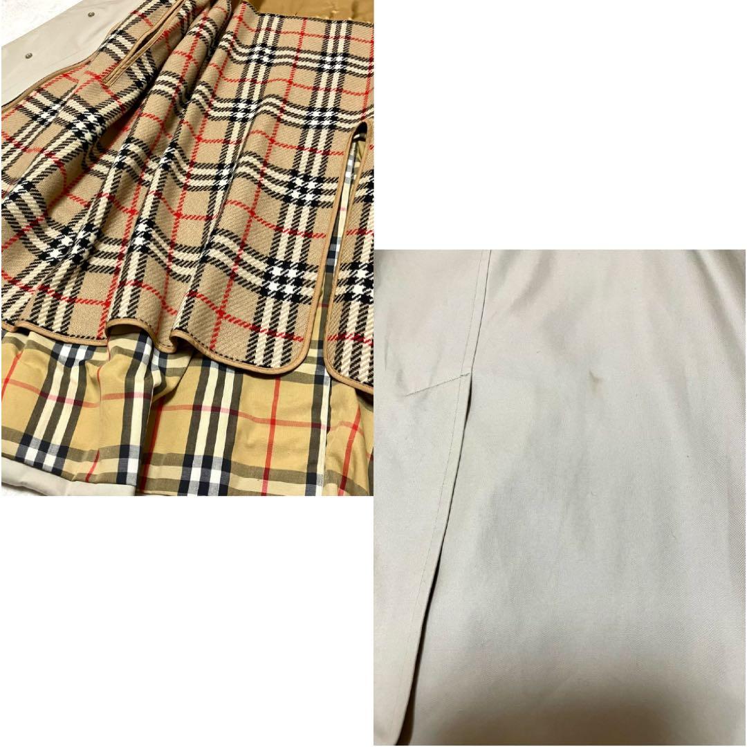 バーバリー　ステンカラーコート　ライナー付　裏ノバチェック 大きめ　113 XL