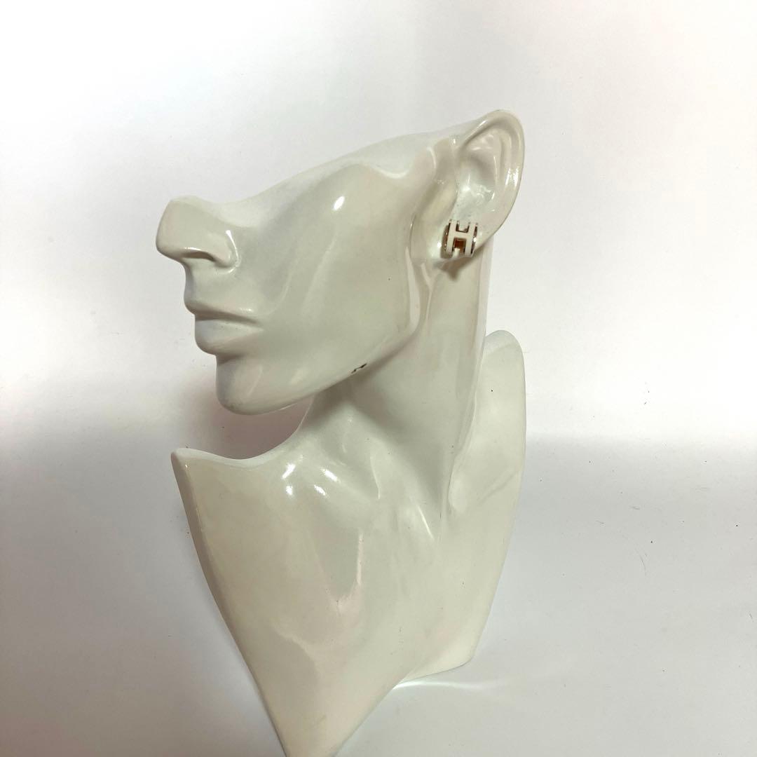 HERMES エルメスピアスポップアッシュミニポップHホワイトシルバー