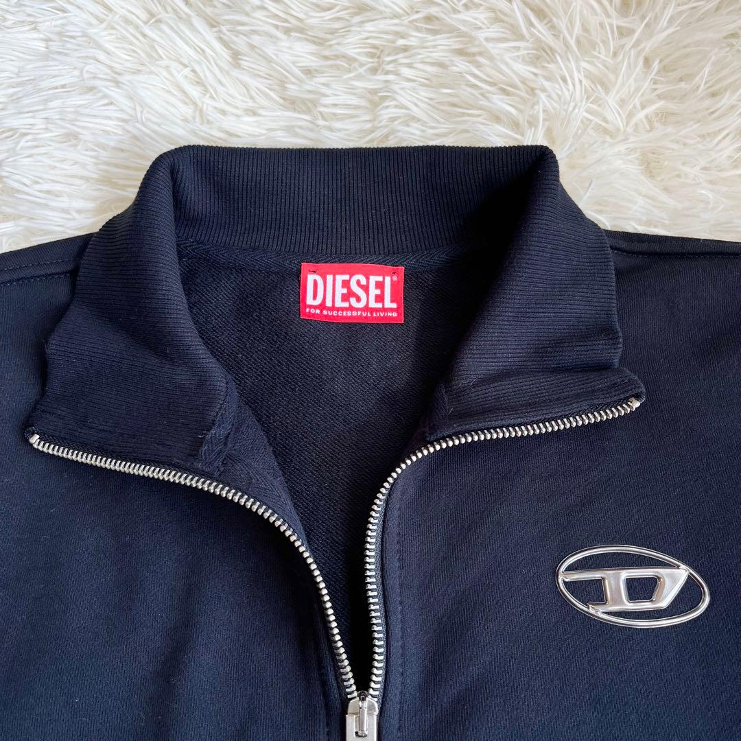 DIESEL ディーゼル ジップアップスウェット L ブラック