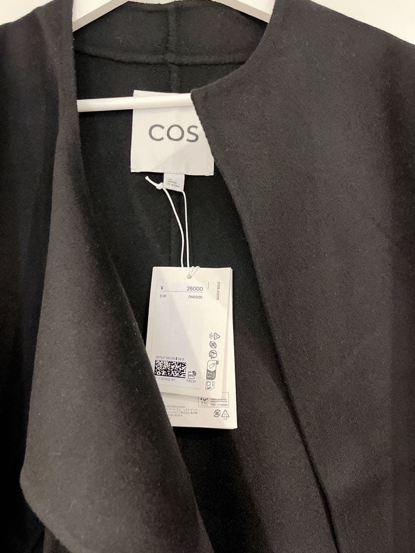 COS ダブルフェイスウールスカーフケープ ブラック新品未使用フリーサイズ