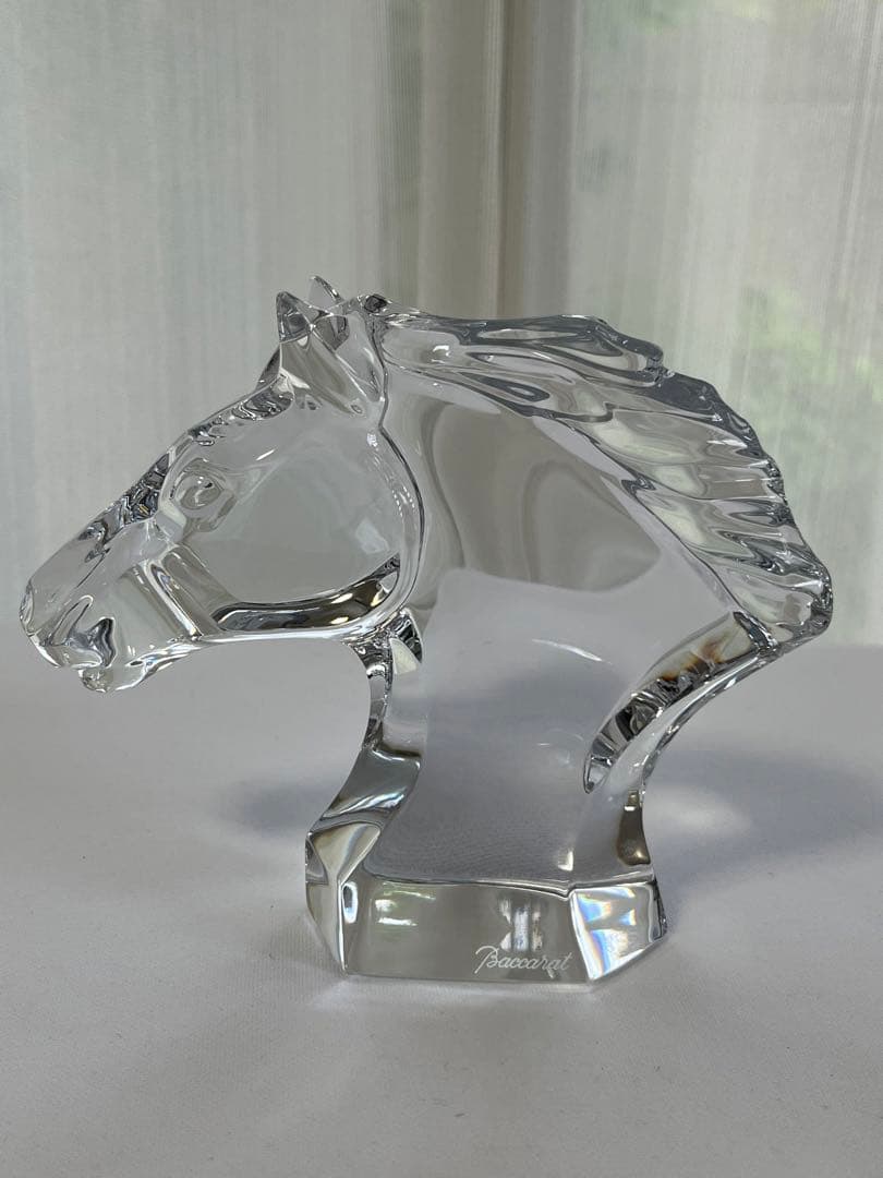 BACCARAT バカラ　ホースヘッド 置物 バカラ（Baccarat） 置物 ユニコーン ホース クリスタル フィギュリン