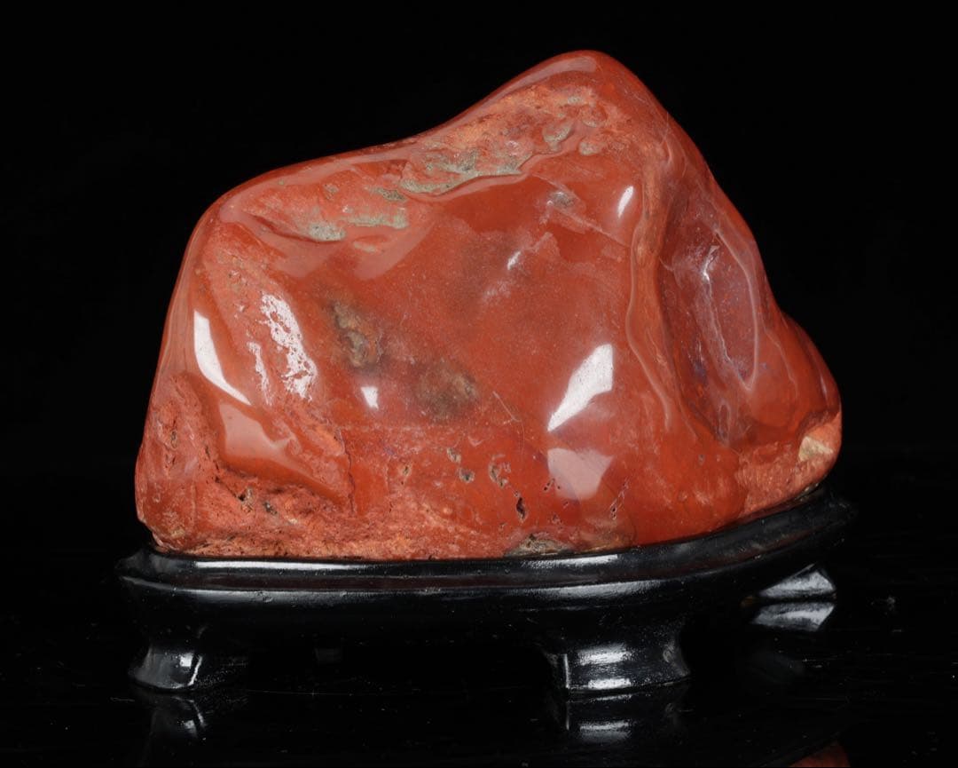 佐渡 赤玉石 碧玉 水石 鑑賞石 天然石 原石 飾石 美石 台座付 2.23kg