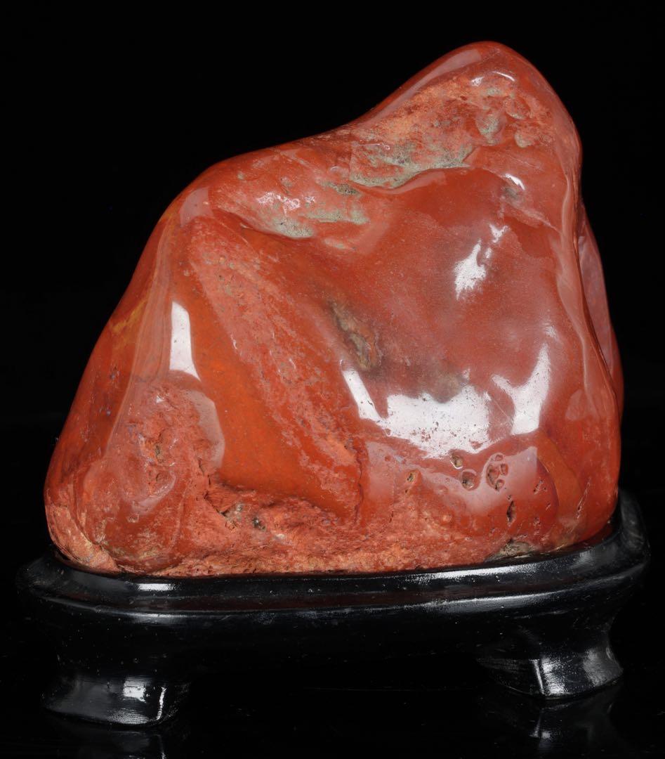 佐渡 赤玉石 碧玉 水石 鑑賞石 天然石 原石 飾石 美石 台座付 2.23kg