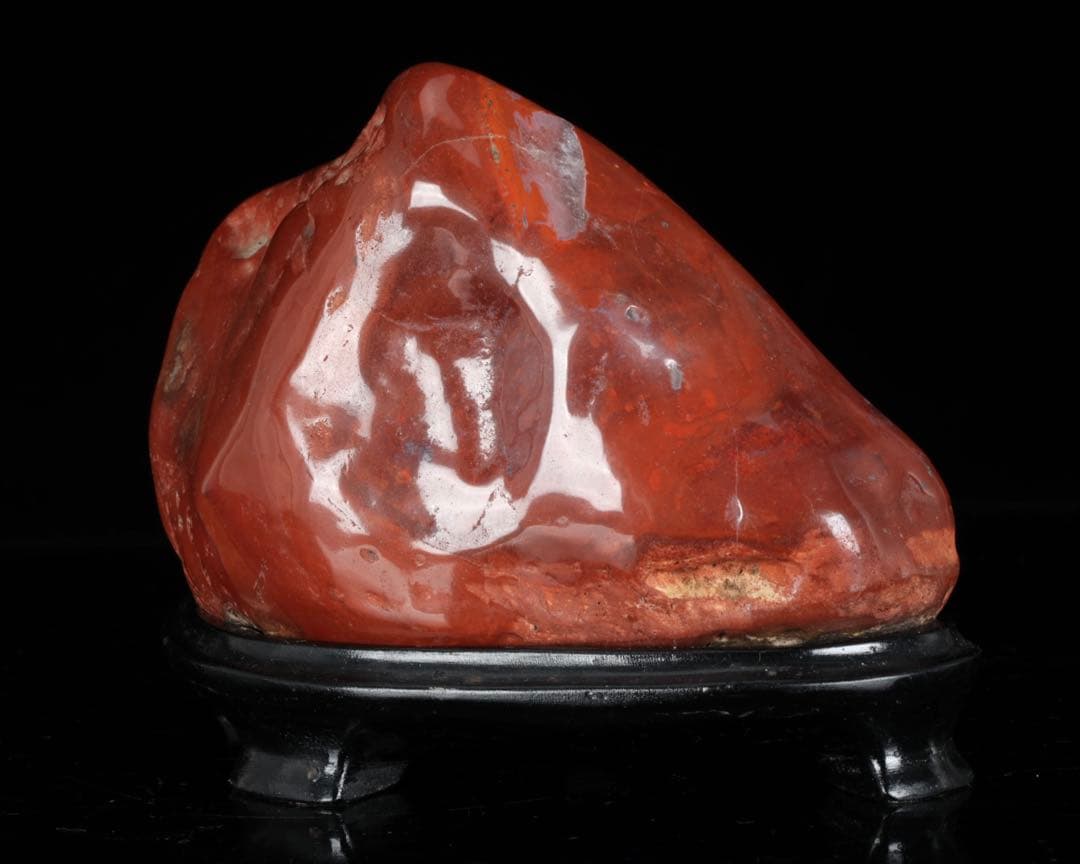 佐渡 赤玉石 碧玉 水石 鑑賞石 天然石 原石 飾石 美石 台座付 2.23kg