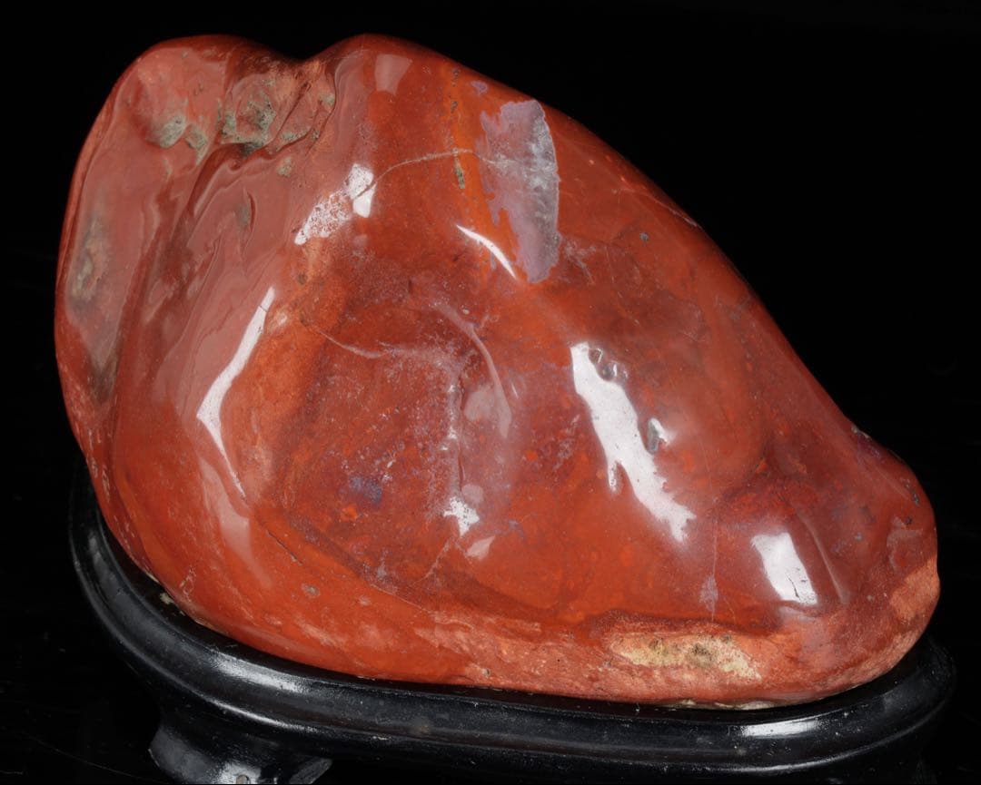 佐渡 赤玉石 碧玉 水石 鑑賞石 天然石 原石 飾石 美石 台座付 2.23kg