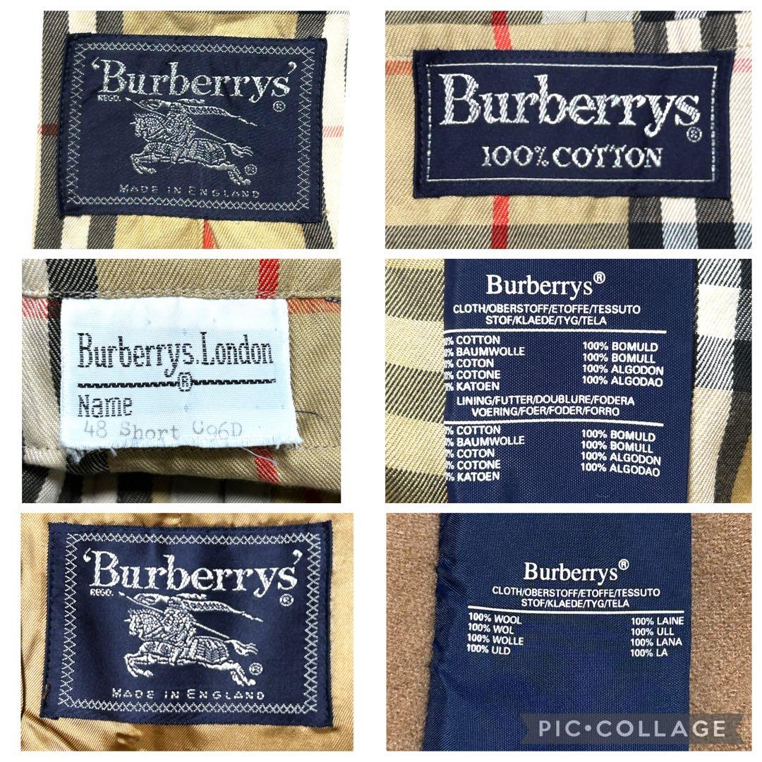 バーバリー イングランド製 バルマカーン ステンカラーコート ノバチェック L