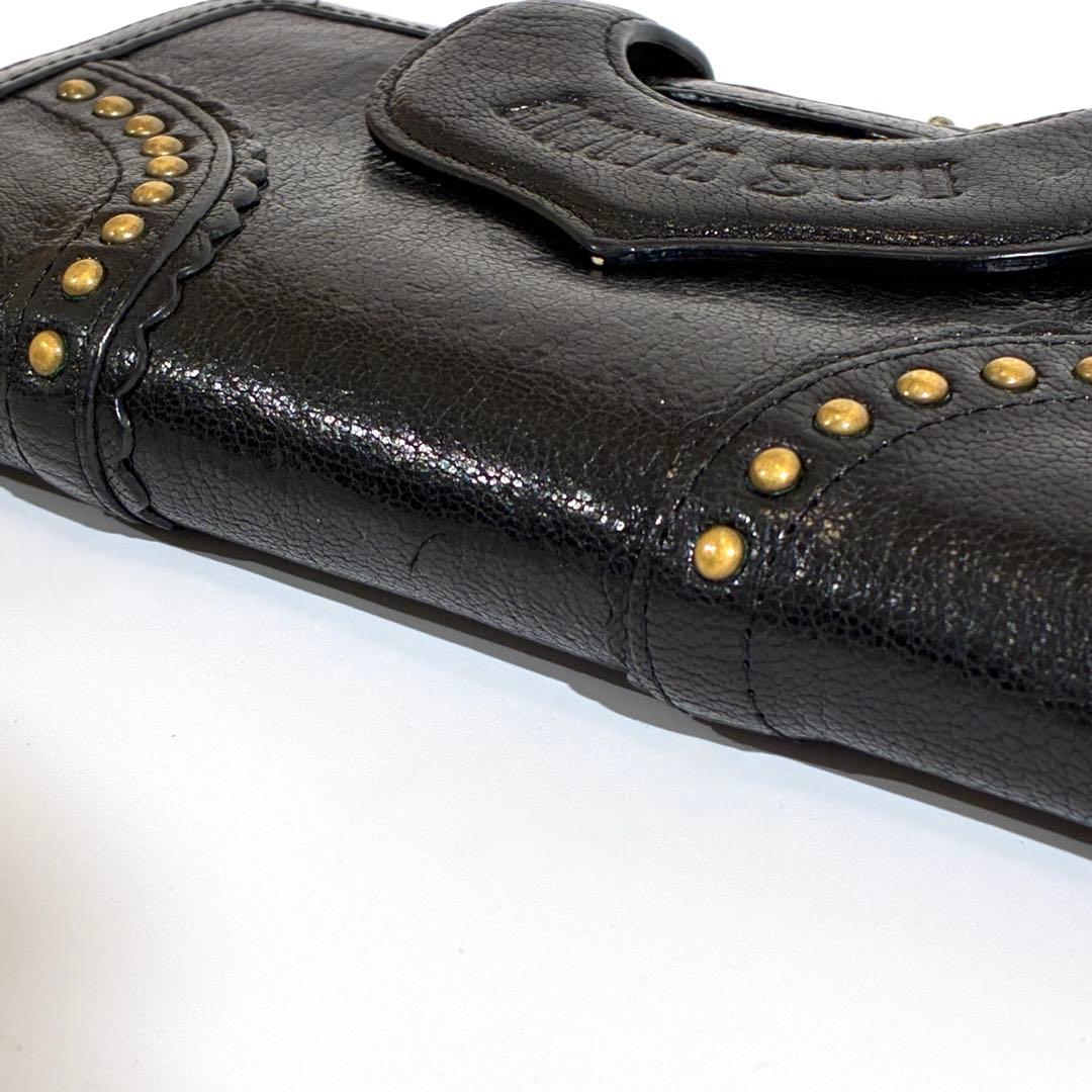 美品★ ANNA SUI アナスイ 長財布 がま口 スタッズ バタフライ 花柄