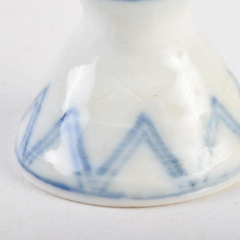 茶道具 京焼 河合瑞豊作 染付 千切蓋置 共布共箱 V 8804