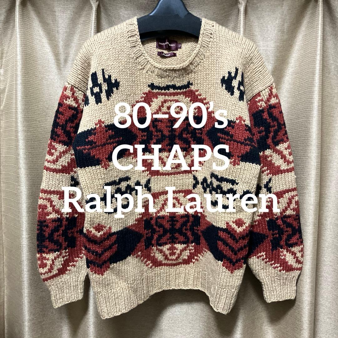 80s〜 chaps ラルフローレン ネイティブ柄 ウールニット セーター