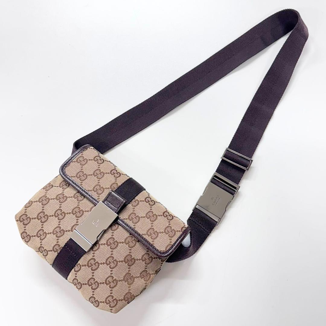 ucz GUCCI グッチ GGキャンバス 131236 ウエストポーチ