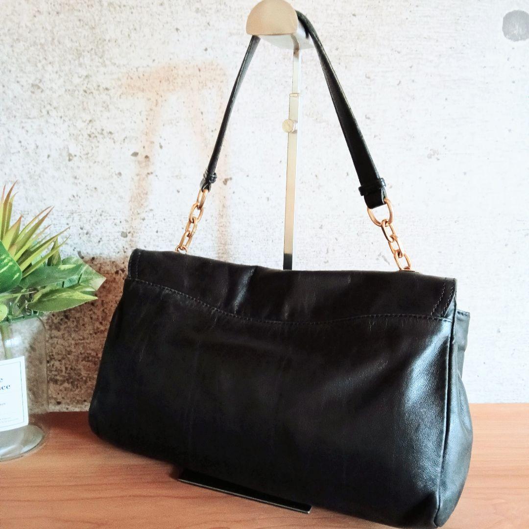 良品 マックスマーラ ヴィンテージ 本革 レザー ショルダー ハンドバッグ 鞄