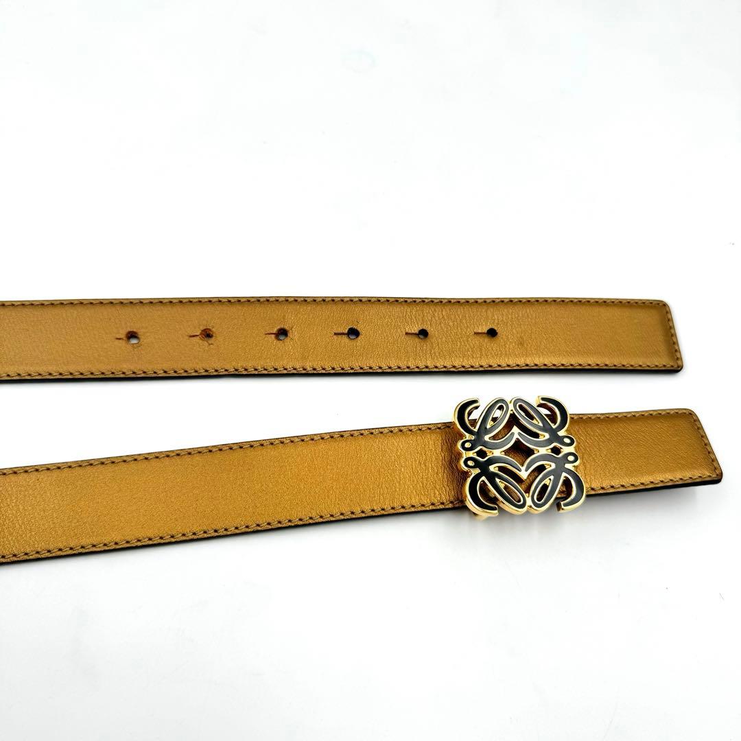 美品✨LOEWE ロエベ　ベルト　リバーシブル　アナグラム　本革　ゴールド　黒
