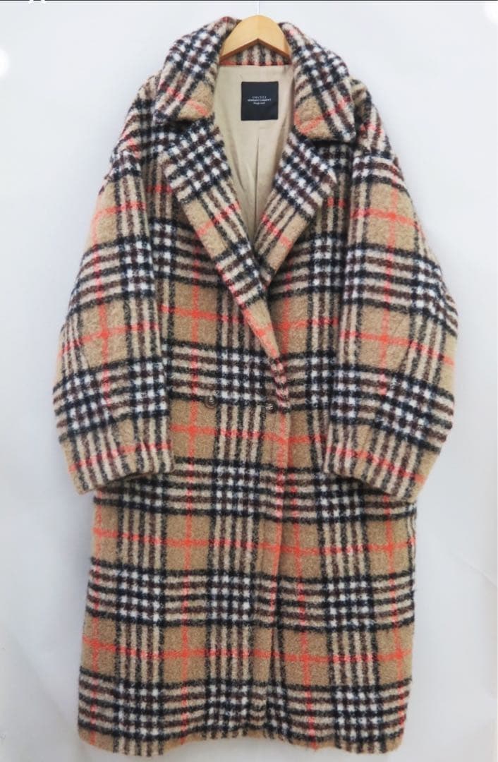 unused 18aw check coat us1462