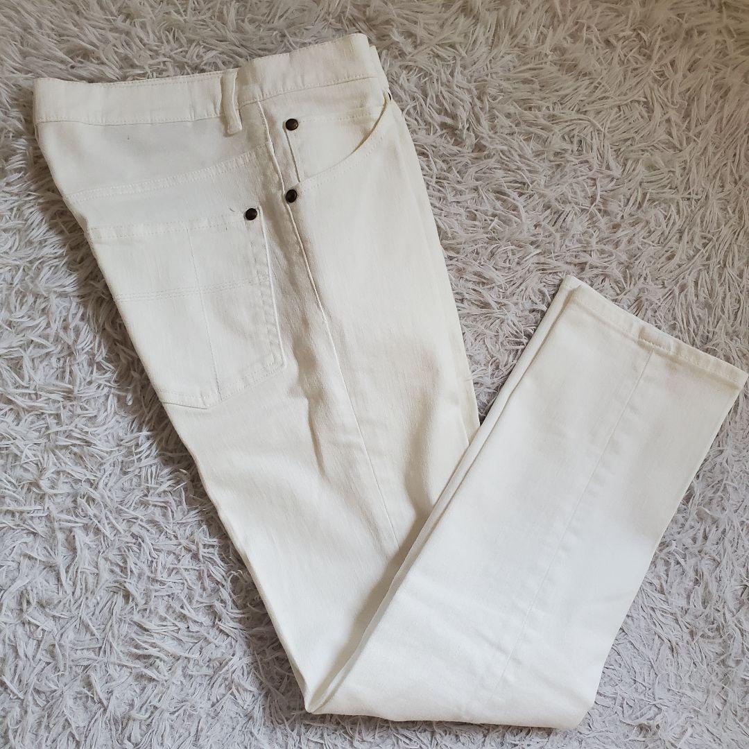 極美品 1piu1uguale3 ホワイトデニム ストレッチテーパードデニム 4