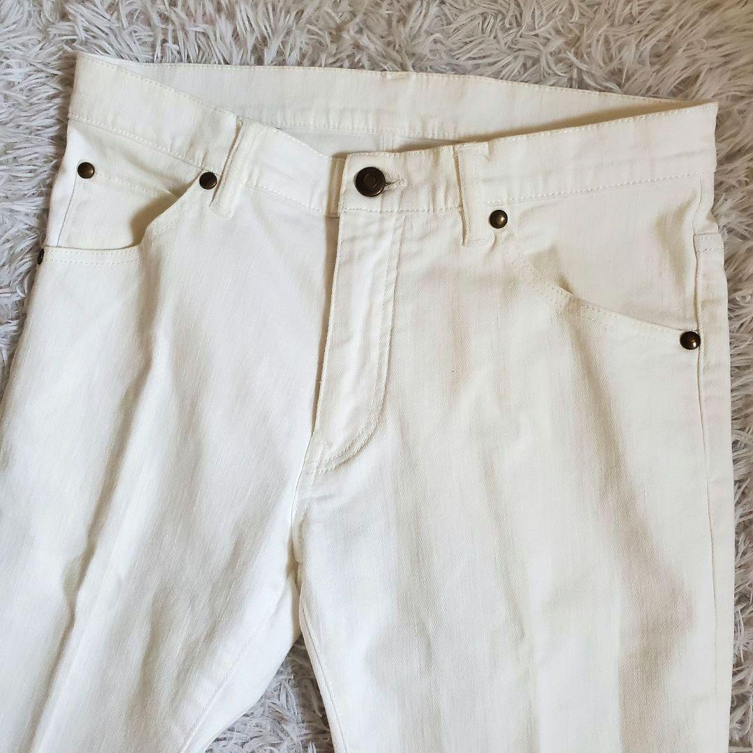 極美品 1piu1uguale3 ホワイトデニム ストレッチテーパードデニム 4