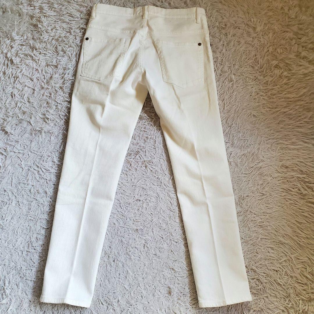 極美品 1piu1uguale3 ホワイトデニム ストレッチテーパードデニム 4