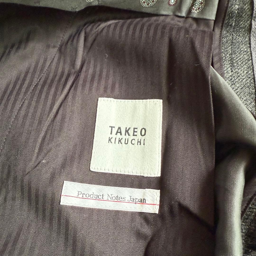 タケオキクチ⭐️ シェットランドウール パンツ グレー M スーツ スラックス