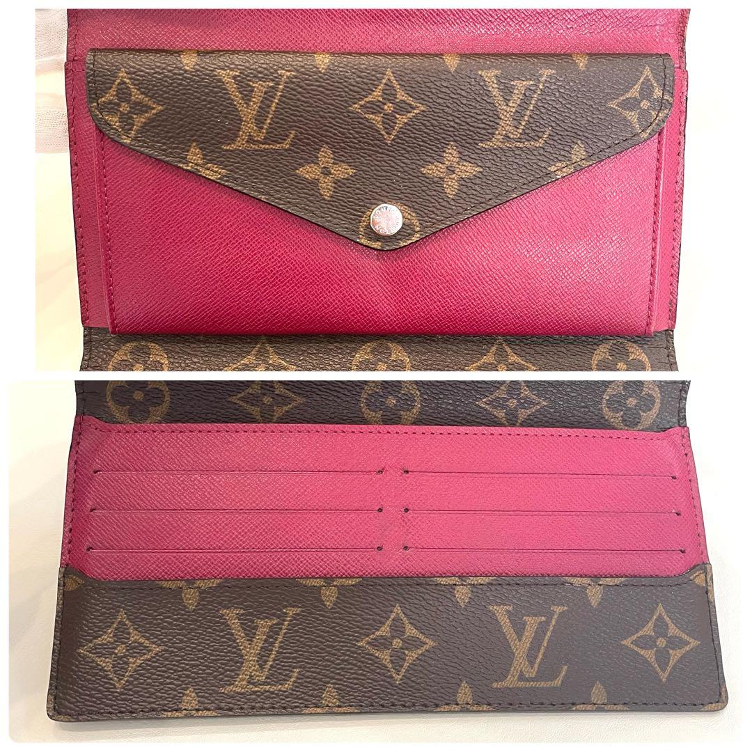 美品　ルイヴィトン ポルトフォイユマリールーロン　エピ　フューシャ　長財布