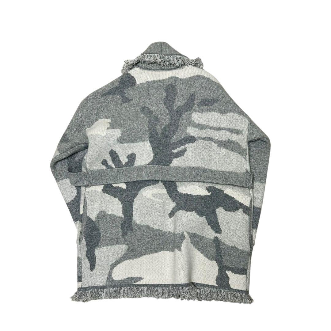 1piu1uguale3ウノピュウカシミア混ウールカーディガンガウンフリンジ