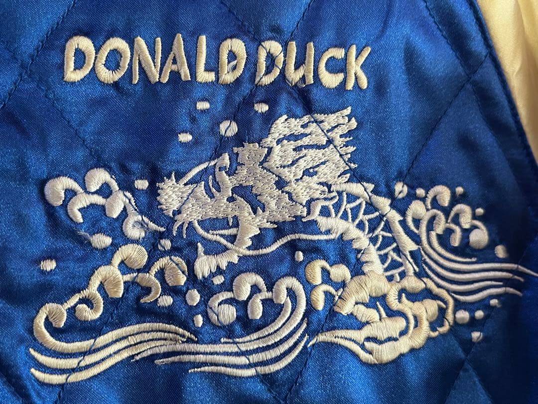 Disney ディズニー ドナルドダック スカジャン リバーシブル 刺繍 M