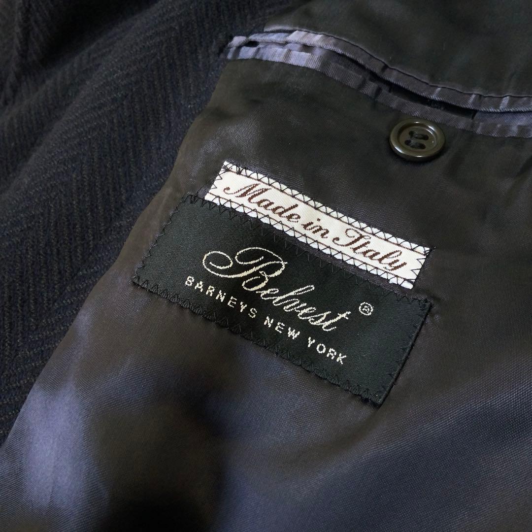 Belvestベルベスト カシミヤ100％ バルカラーコート ネイビー48 伊製