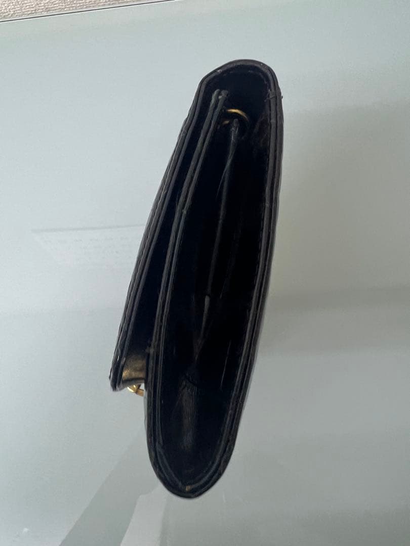 希少★GINO TROMBA シャインクロコダイル ショルダー付クラッチバッグ