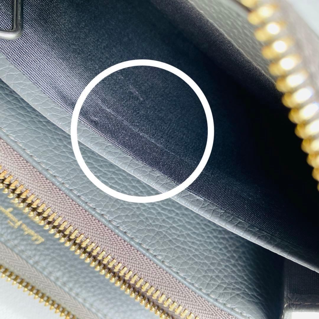 フェラガモ 長財布 ラウンドファスナー ガンチーニ レザー ロングウォレット