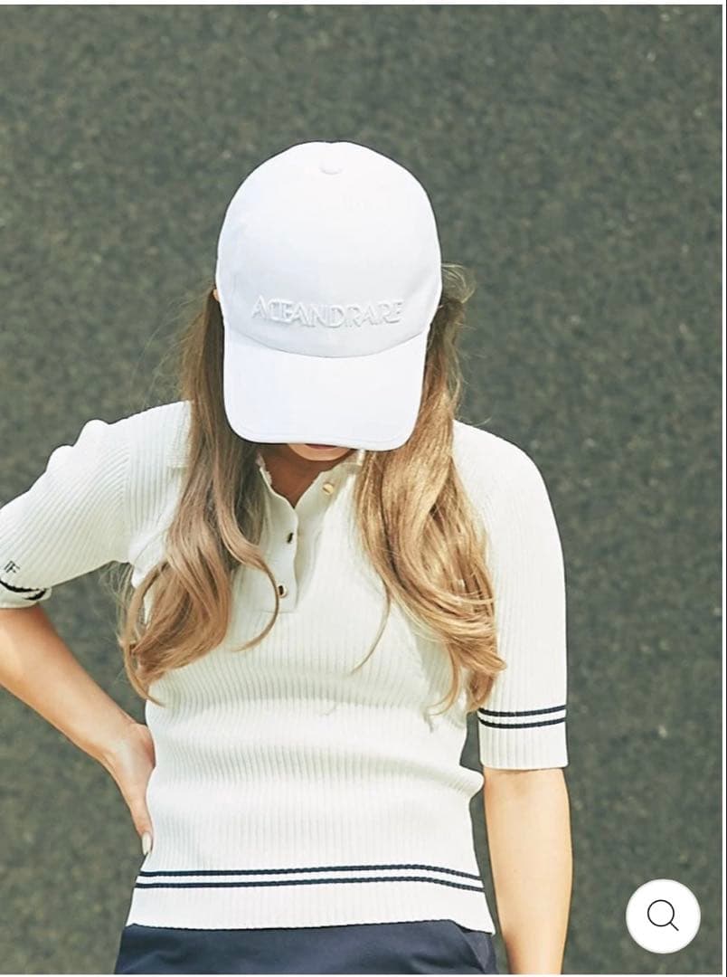 エースアンドレア　リブニット　ホワイト