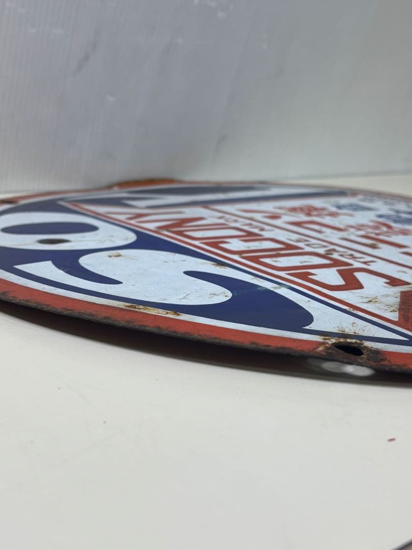 希少！ホーロー看板SO SOCONY 自動車用 オイル ソコニー 揮發油 現状品