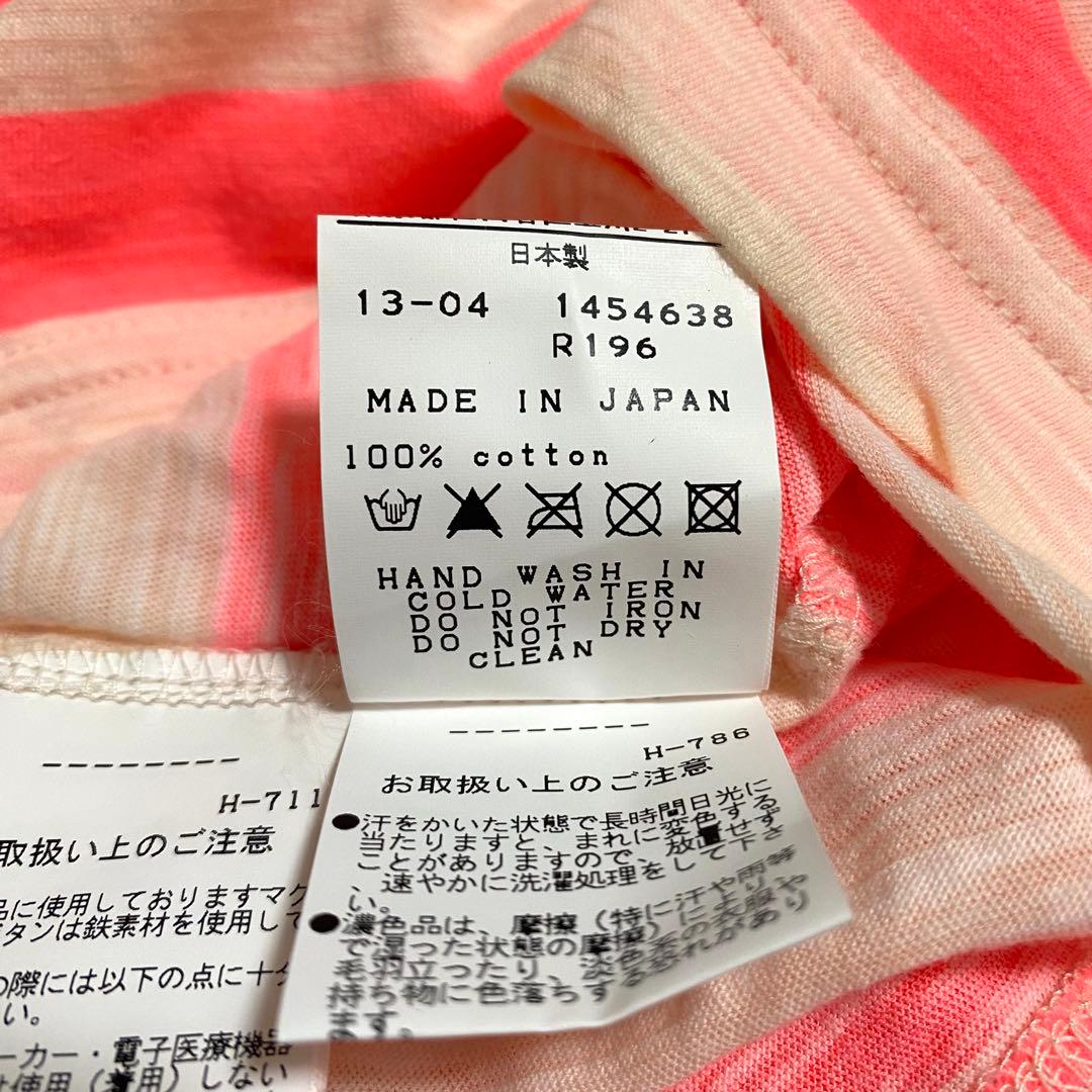 パーリーゲイツ　ポロシャツ　ボーダー　ロゴ　レディース　日本製　ピンク　M