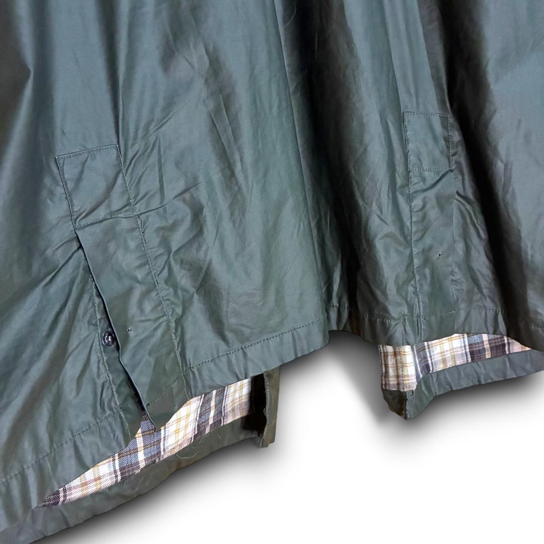 vintage オイルドコート調ロングコート オーバーサイズ コーデュロイ襟