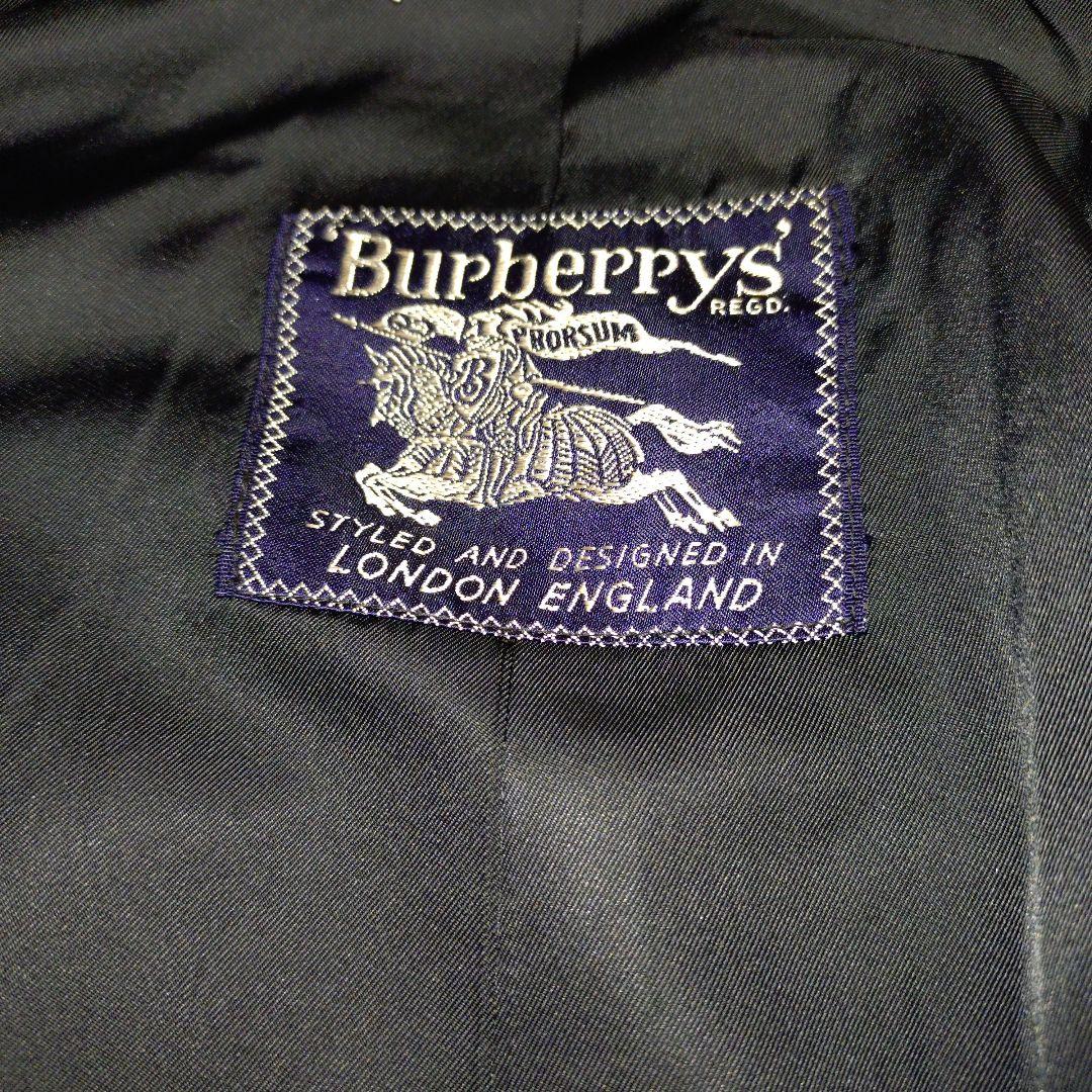 Burberry's　ダークグレー チェック ステンカラーコートWOOL100%