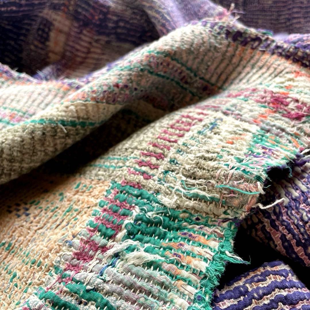 大判　138×200 インド　ヴィンテージカンタキルト　リバーシブル