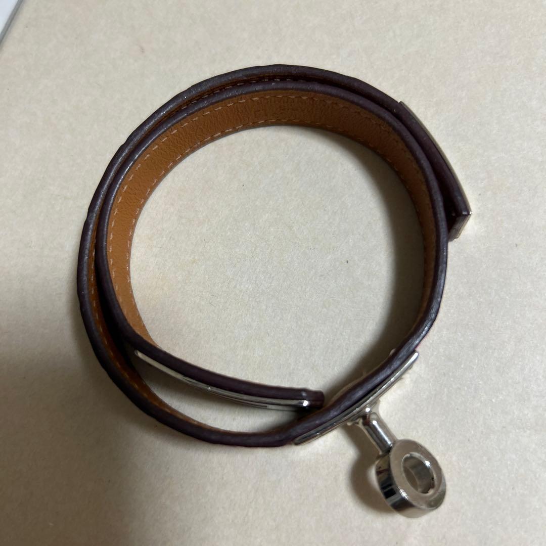 みこさま専用 エルメス クロコ ピンク シルバー金具 バングル ドゥブル