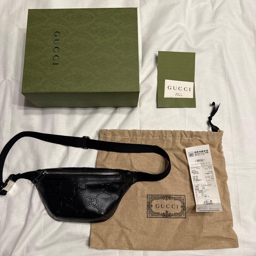 GUCCI GGパターン ボディバッグ ブラック