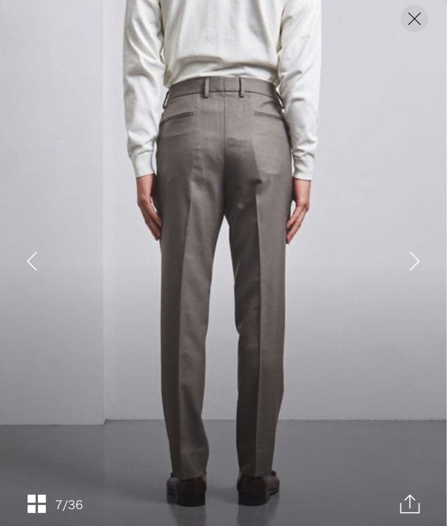 サージ 1プリーツ サイドギャザー イージースリムテーパード/パンツ