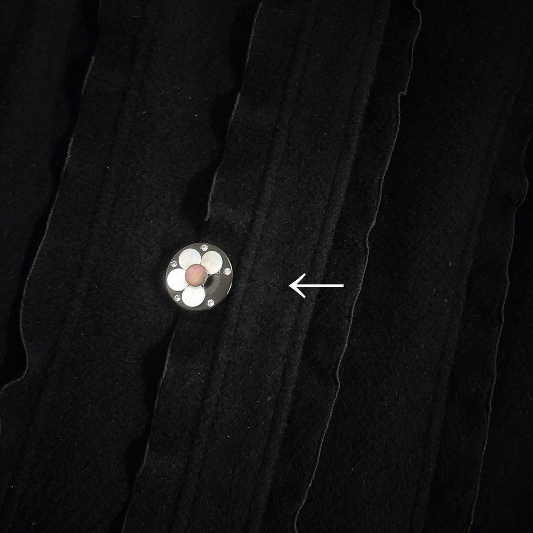 訳あり新品 M'S GRACY フラワーボタン アンゴラ混 ノーカラーコート L