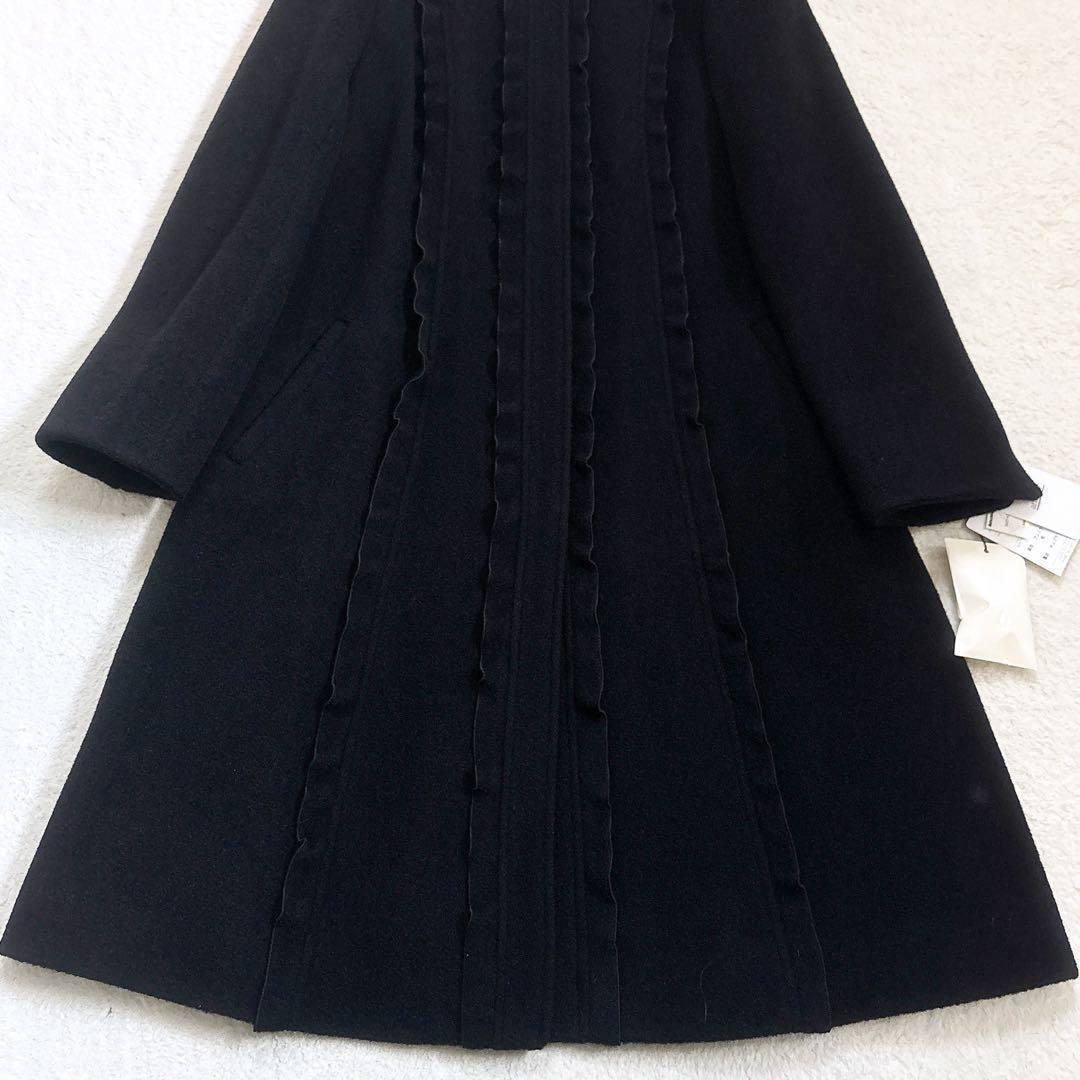 訳あり新品 M'S GRACY フラワーボタン アンゴラ混 ノーカラーコート L