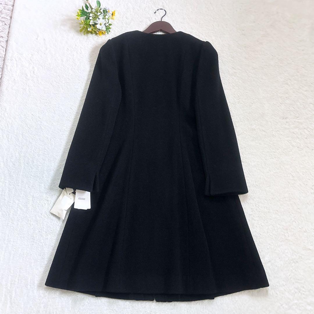 訳あり新品 M'S GRACY フラワーボタン アンゴラ混 ノーカラーコート L