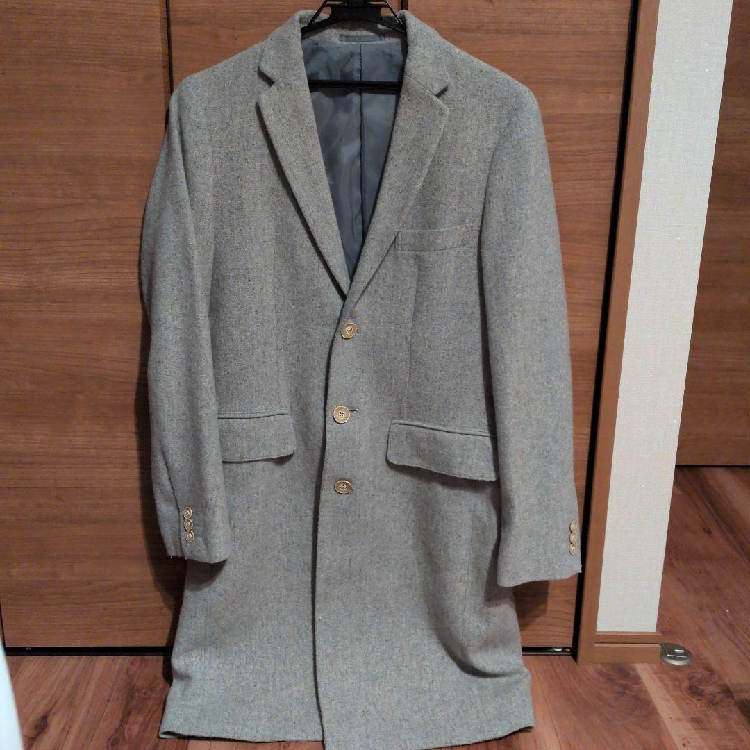 グレー チェスターコート ウール混紡 - メルカリ