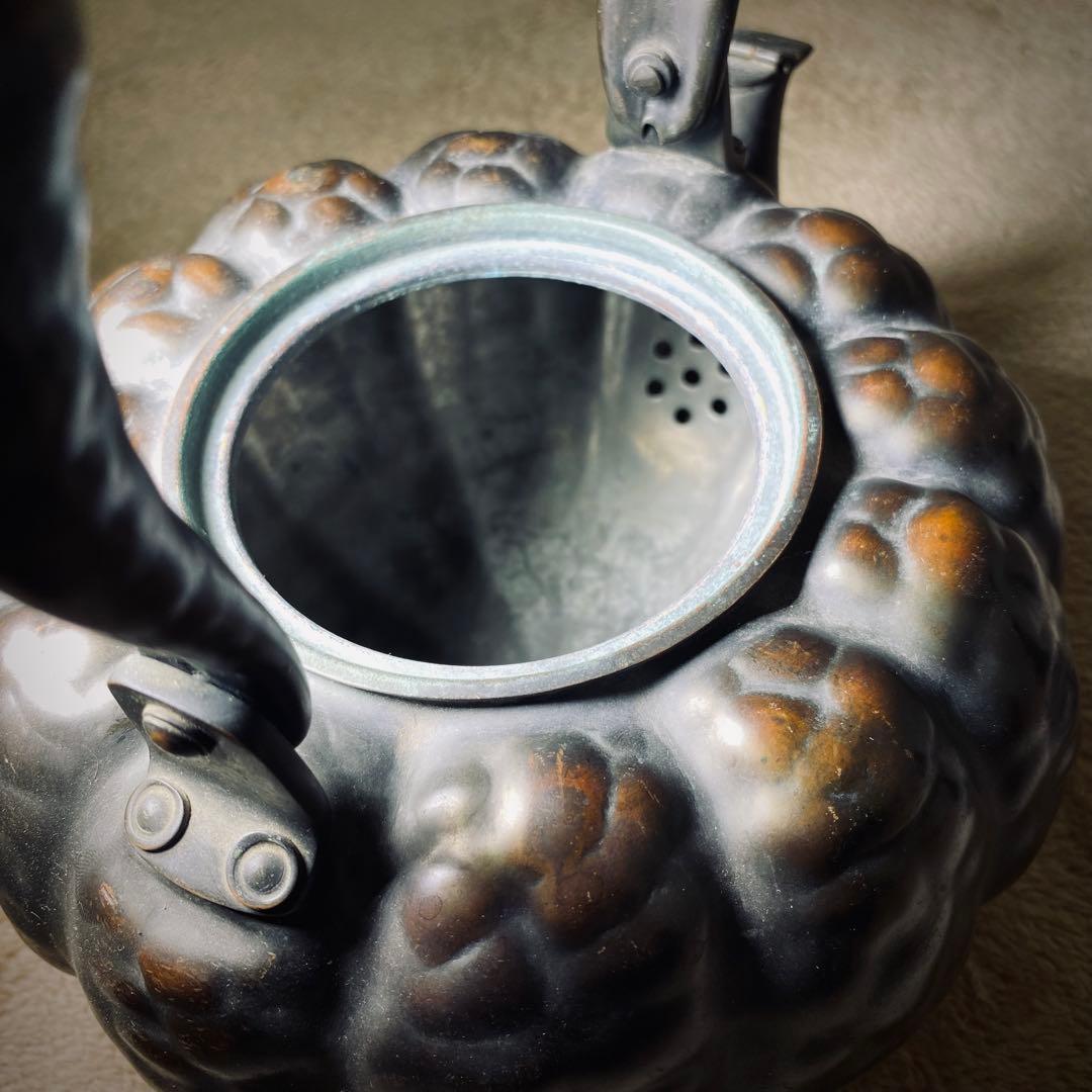 古き良き日本の逸品】皆川堂の銅製かぼちゃ形薬缶 和のオブジェとして