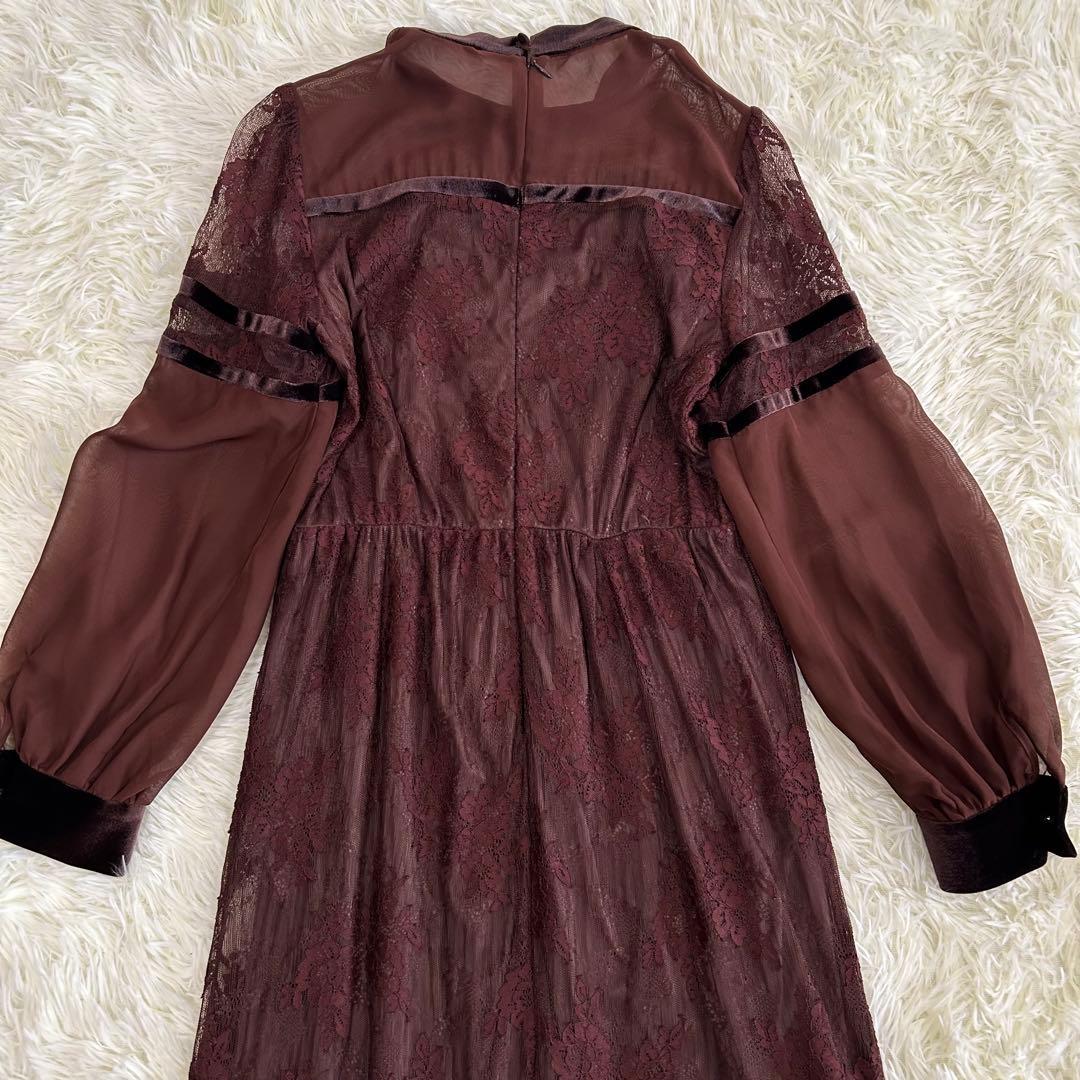 【AMERI】SHEER LACE DRESS シアーレースドレス オケージョン