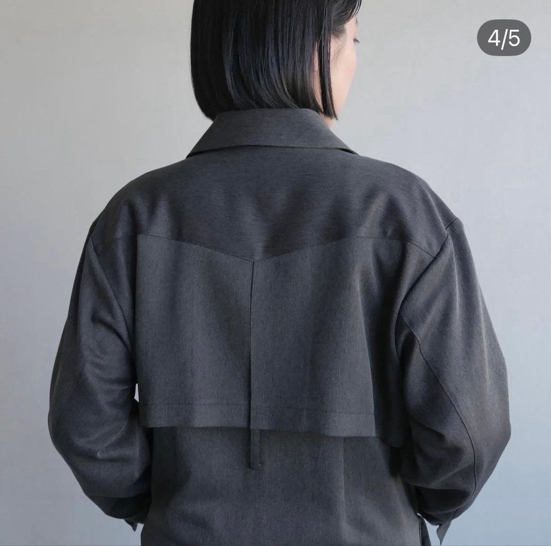 希少foufouグレーコート ウエストベルト付き