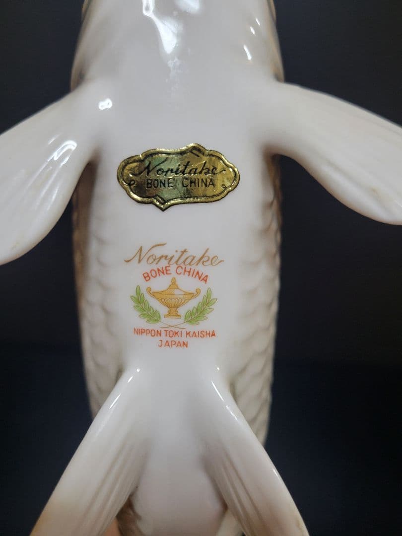 当時物 ノリタケ 鯉 魚 置物 2匹 フィギュリン Noritake