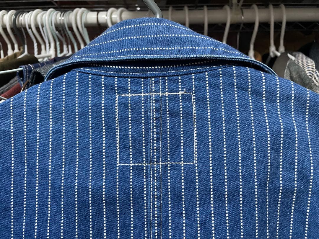 シュガーケーン　ヘッドライト カバーオール ウォバッシュストライプ 38