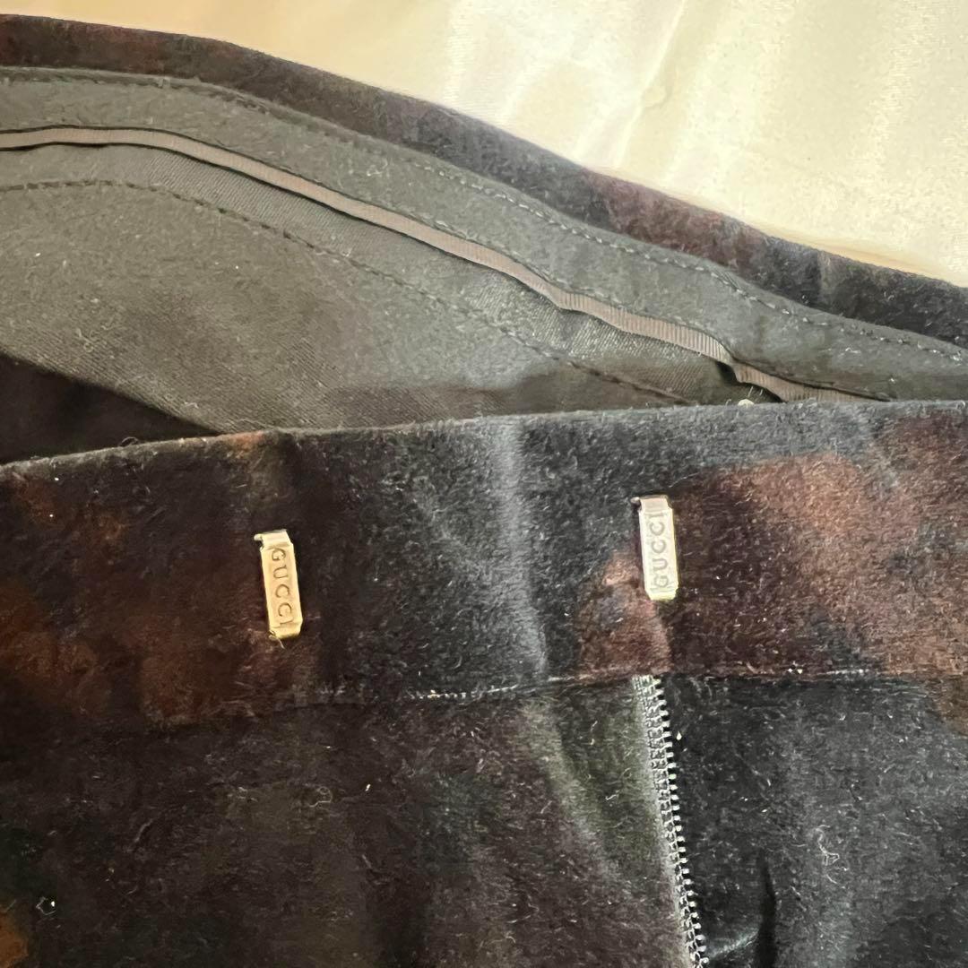 GUCCI フラワープリント ベルベットパンツ サイズ42/11号